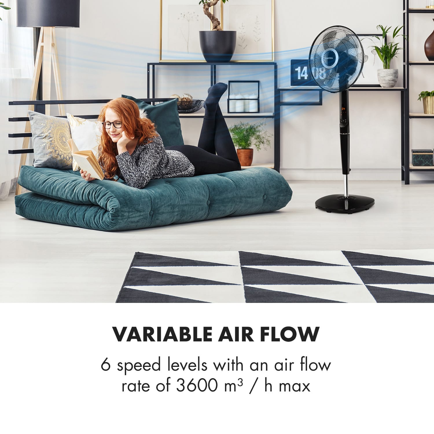 Infinity Storm, wentylator stojący, 40 cm (16"), 55 W, 3 tryby pracy, technologia Variofresh 