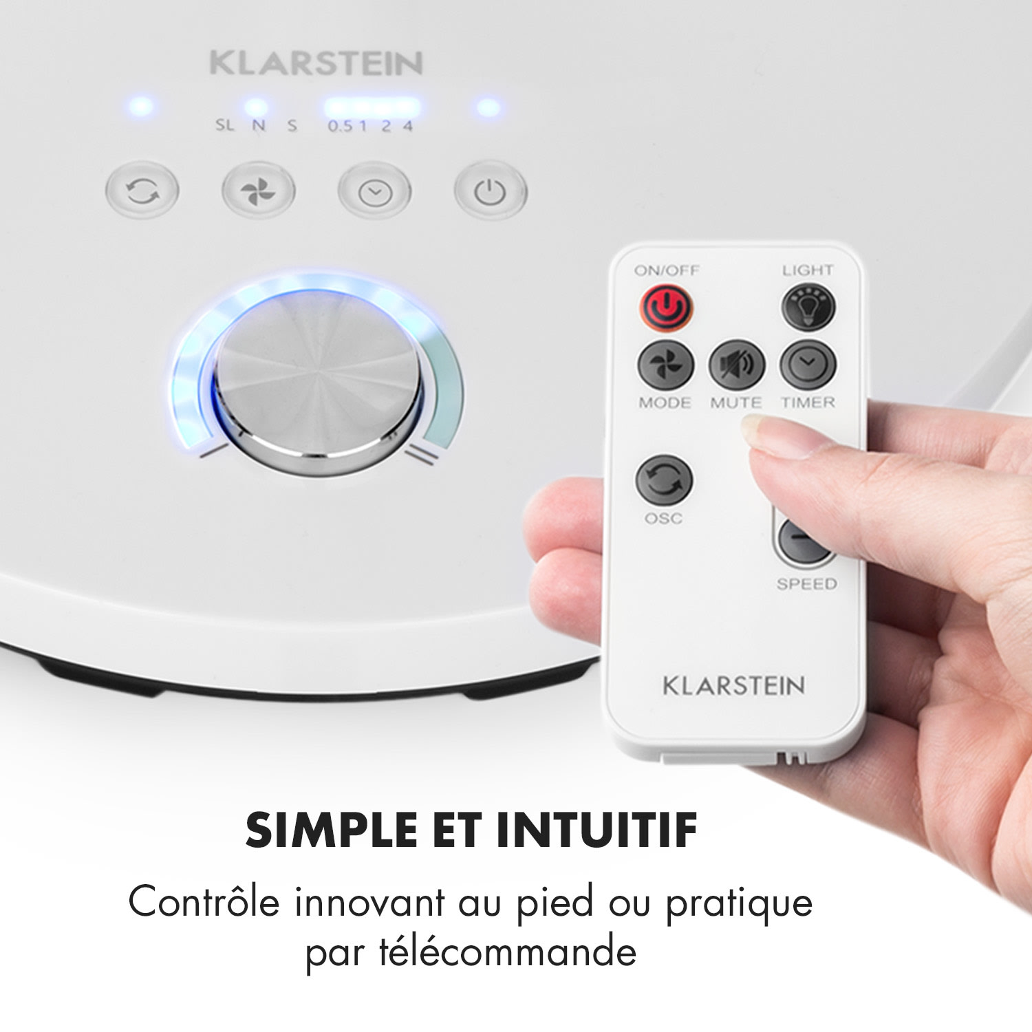 Clear Stream ventilateur sur pied16" 28 W 3120 m³/h Oscillation 90° blanc 
