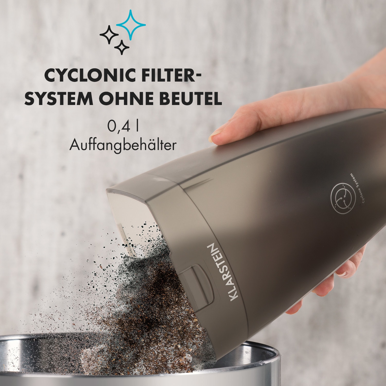 Clean Turismo 2in1 Akku-Staubsauger SL kabellos silber/anthrazit Silbergrau