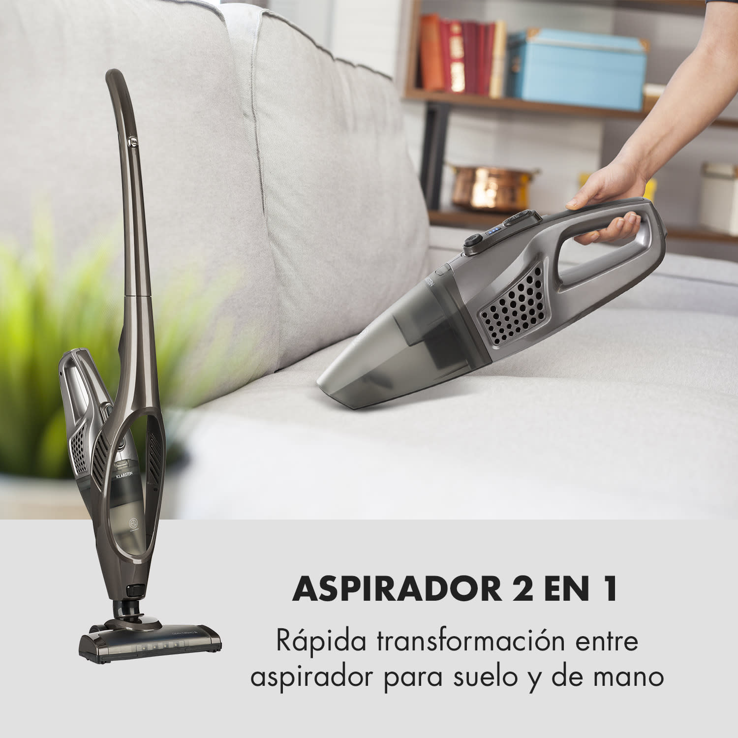 Clean Turismo 2 en 1 aspirador con batería SL sin cable plata-antracita Gris Plateado