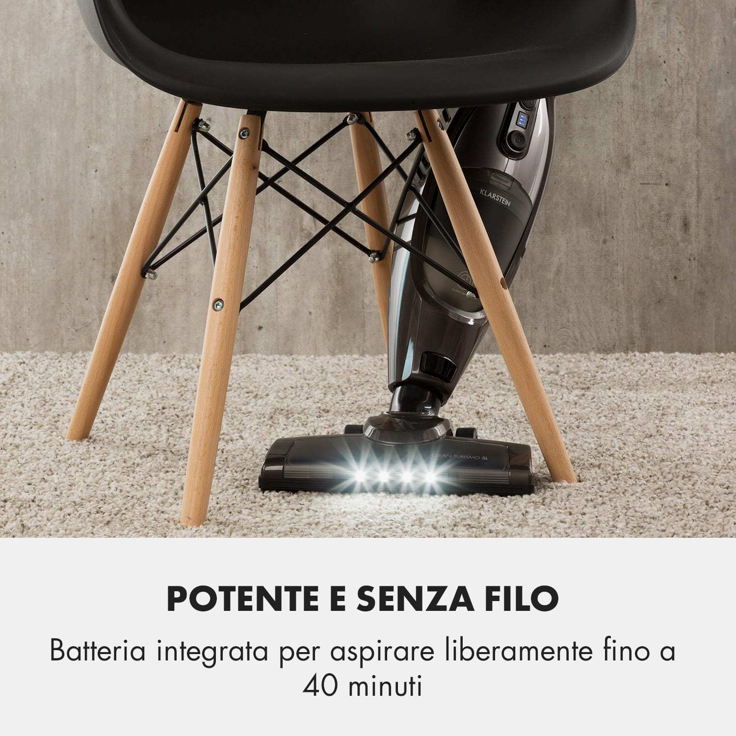 Clean Turismo 2in1 Aspirapolvere a Batteria SL Senza Filo argento/antracite Grigio Argento