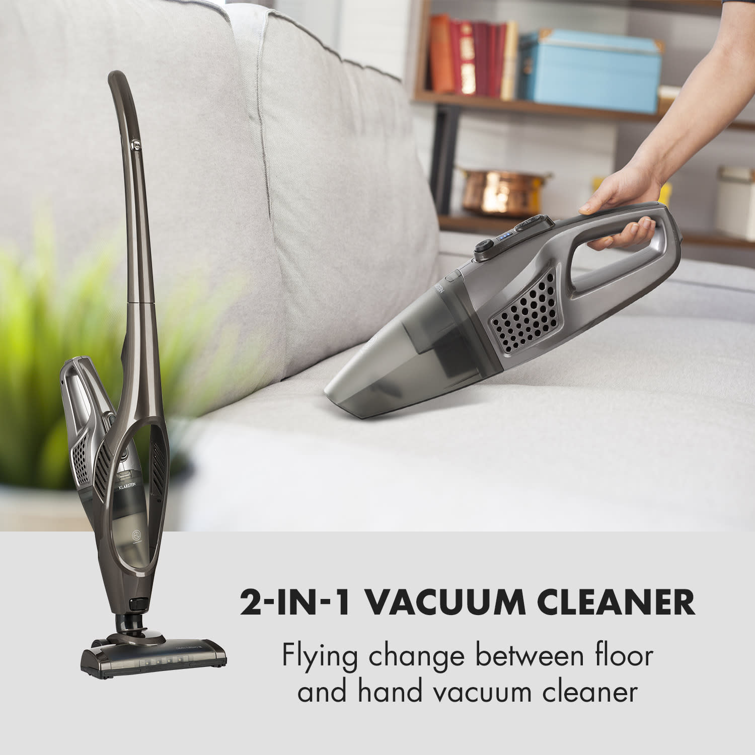 Clean Turismo 2in1 akkuimuri SL johdoton hopea/antrasiitti Hopeanharmaa