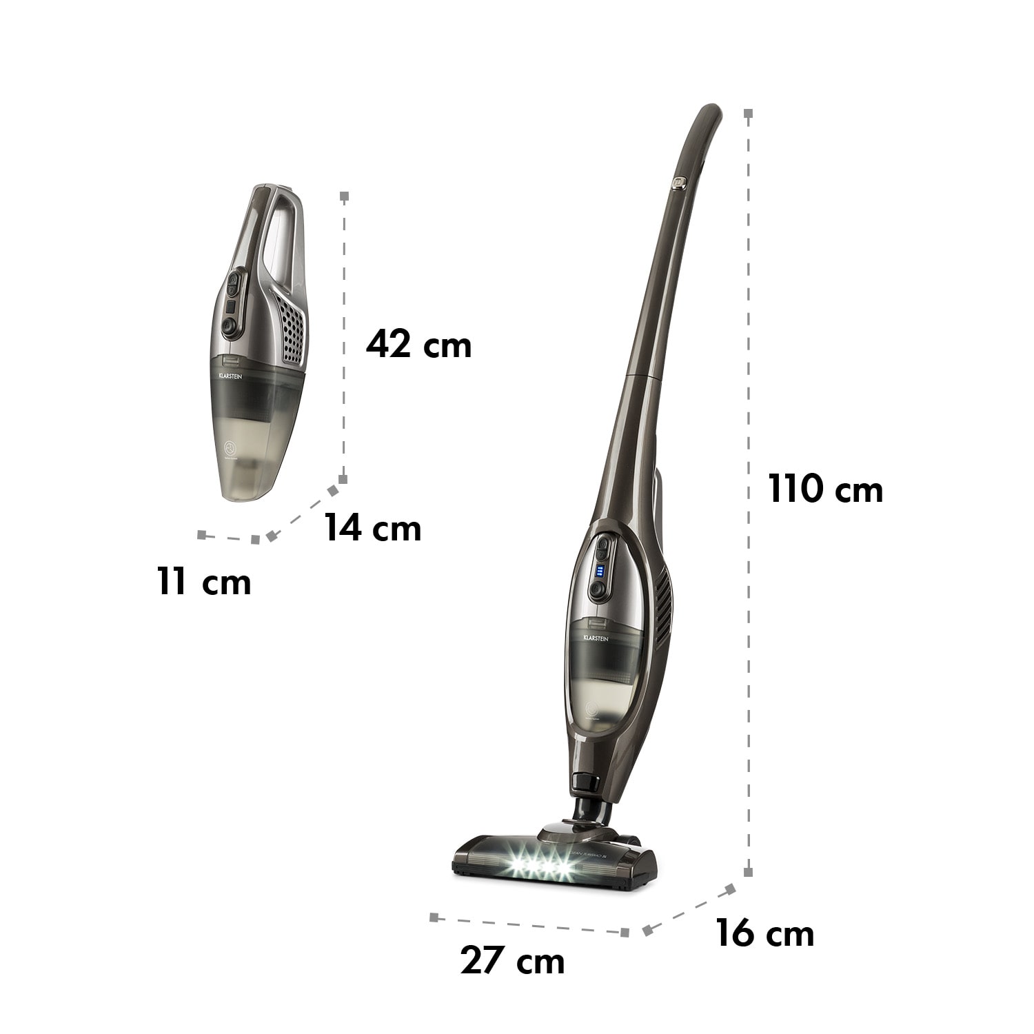 Clean Turismo 2in1 akkuimuri SL johdoton hopea/antrasiitti Hopeanharmaa