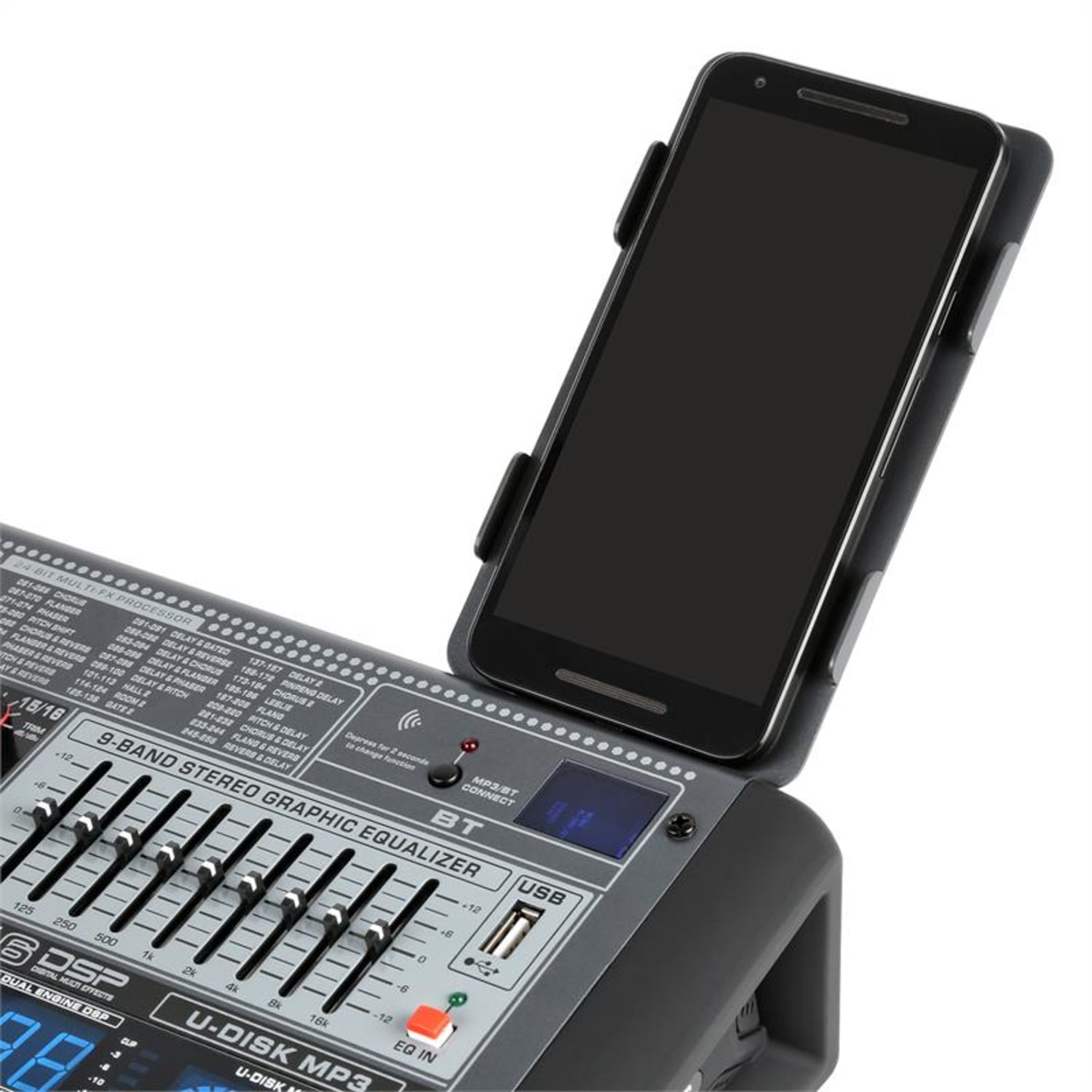 PDM-S1204 12-csatornás keverőpult, DSP/MP3, USB port, BT vevő 