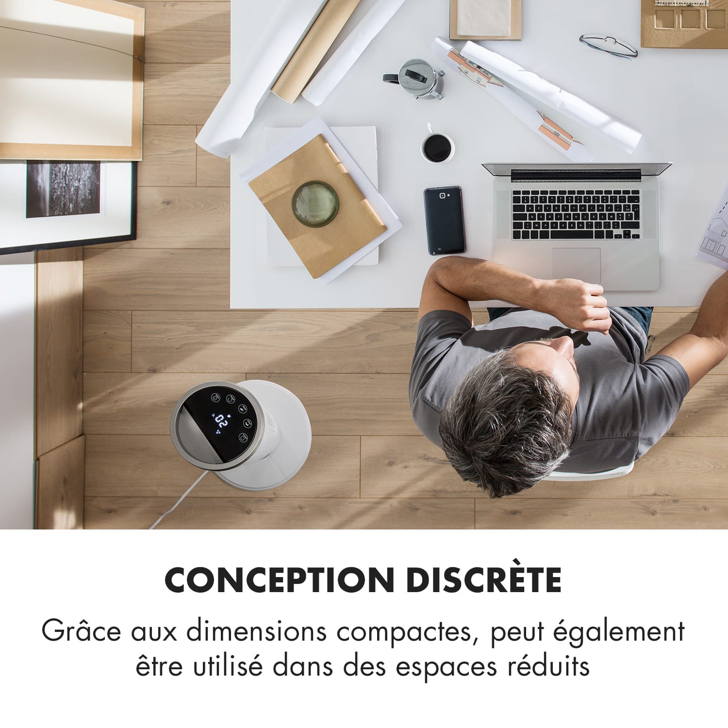 Sky High ventilateur tour 40 W 276m³/h 75° oscillation 3 modes blanc 