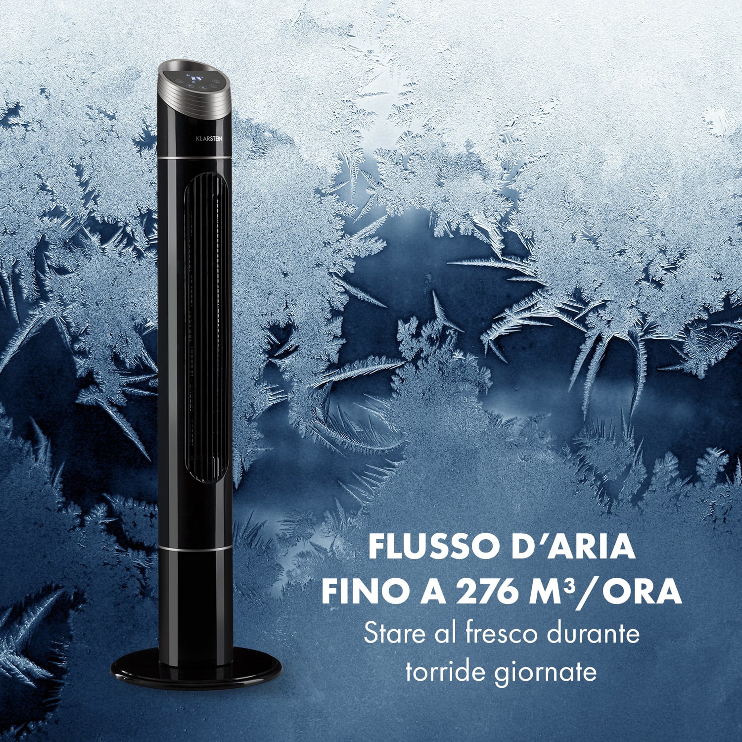 Sky High Ventilatore a Torre 40W 276m³/h Oscillazione 75° 3 Modalità nero 