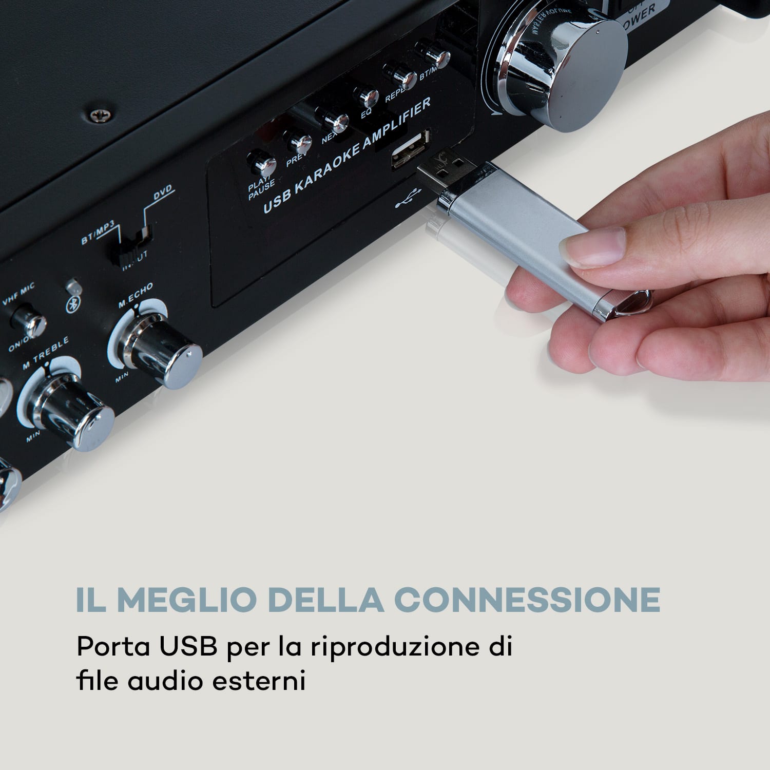 Karaoke Star 4 Karaoke-Set, 2 x 80 W max., BT, USB-Port, 2 x Mikro cavi Karaoke Star 4: 2 x 80 W / 2 wireless Microphone | Nero