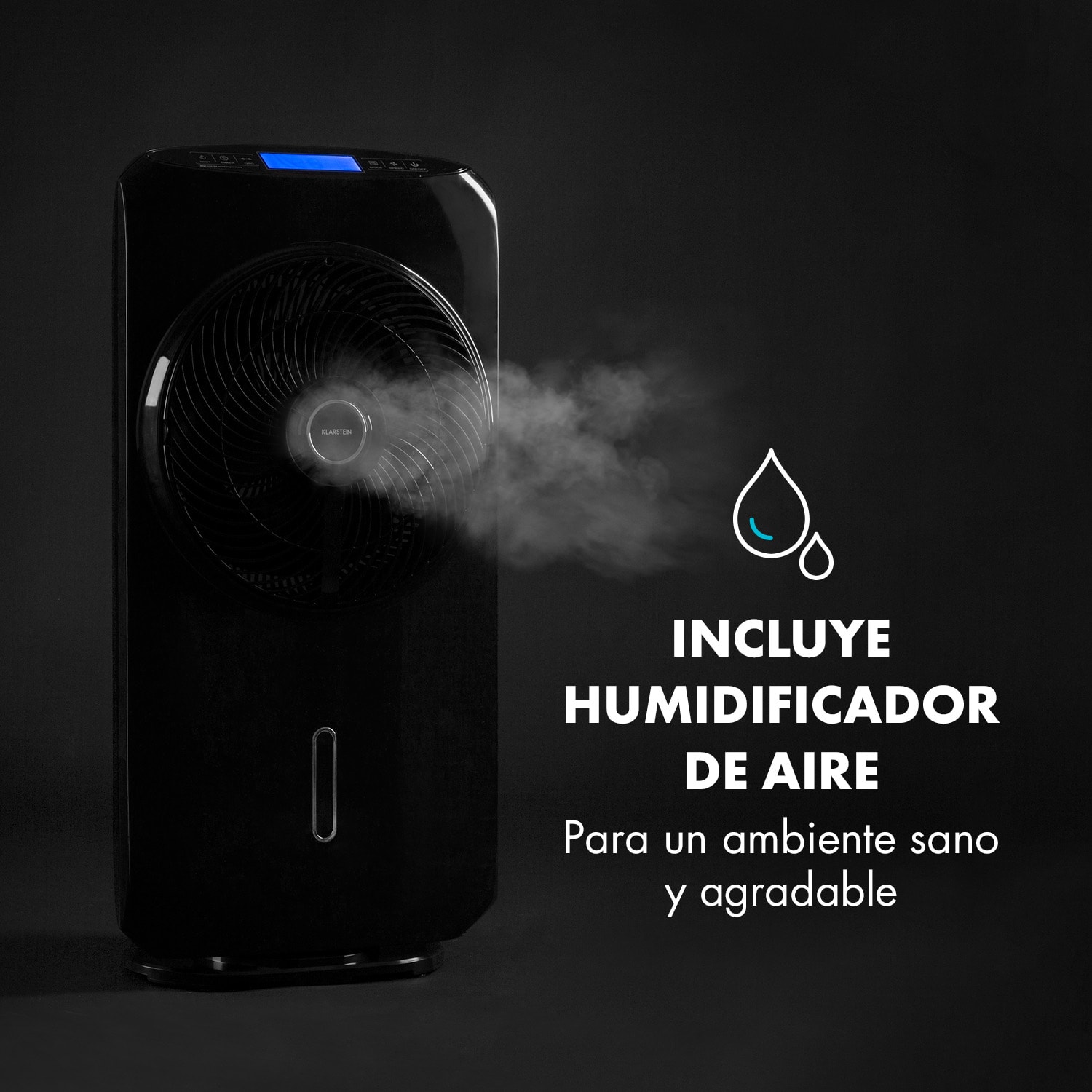 Cool Tropic Ventilador de pie con humidificador de aire 48W 2820m³/h negro Negro