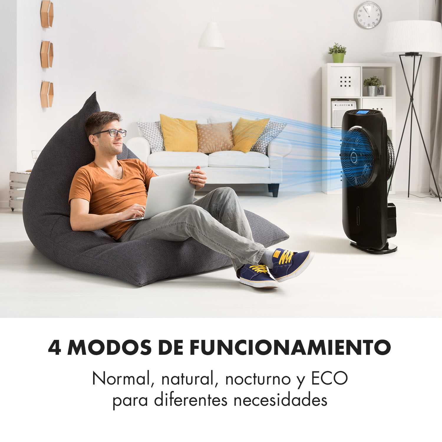Cool Tropic Ventilador de pie con humidificador de aire 48W 2820m³/h negro Negro