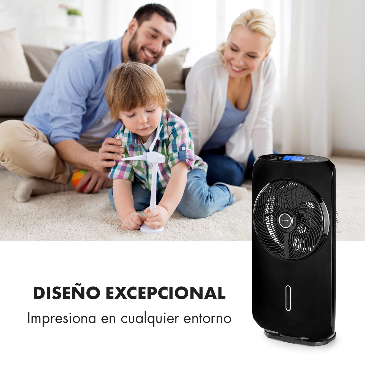 Cool Tropic Ventilador de pie con humidificador de aire 48W 2820m³/h negro Negro