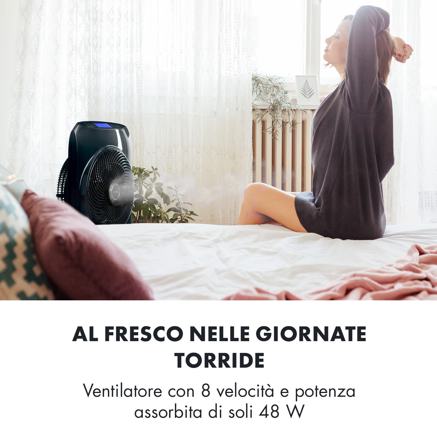 Cool Tropic Ventilatore a Colonna con Umidificatore  48W 2820m³/h nero Nero