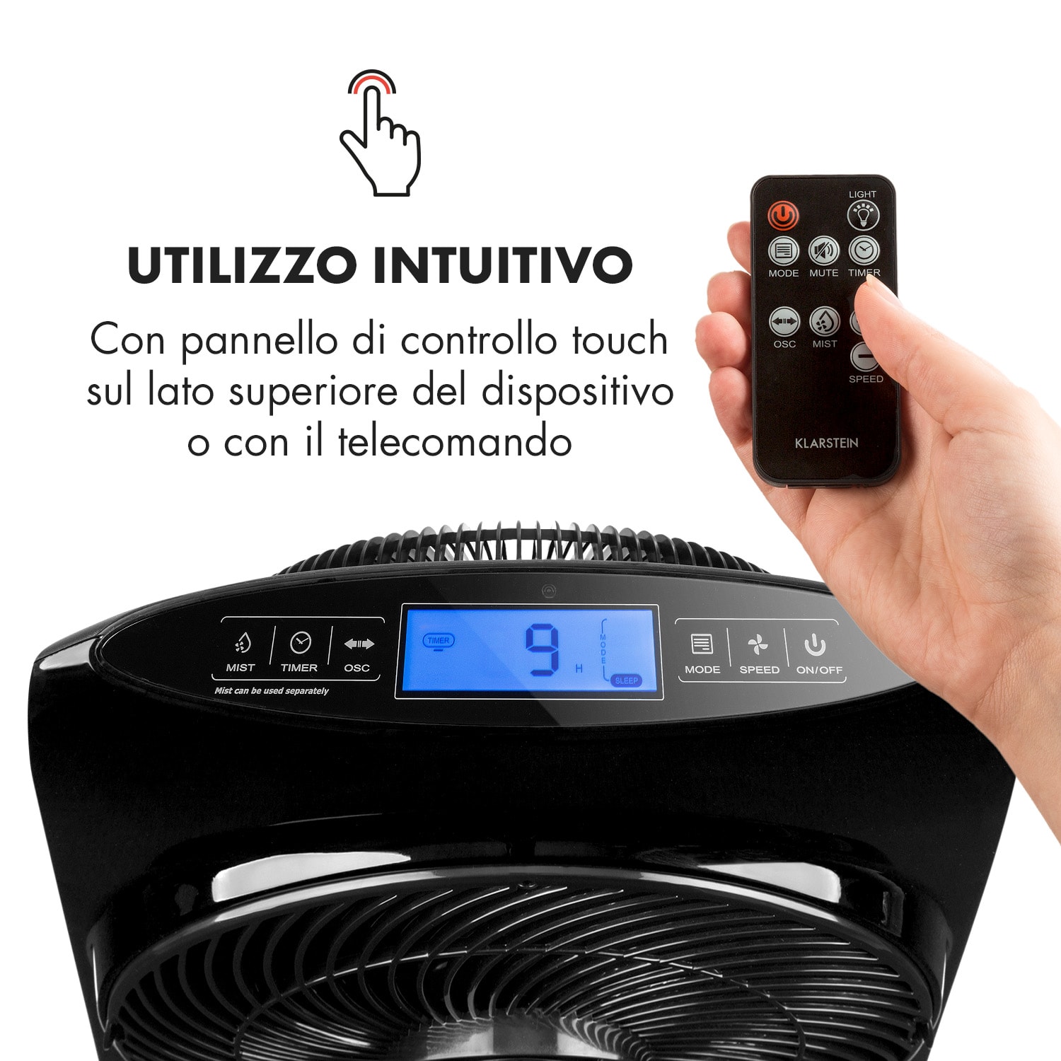 Cool Tropic Ventilatore a Colonna con Umidificatore  48W 2820m³/h nero Nero