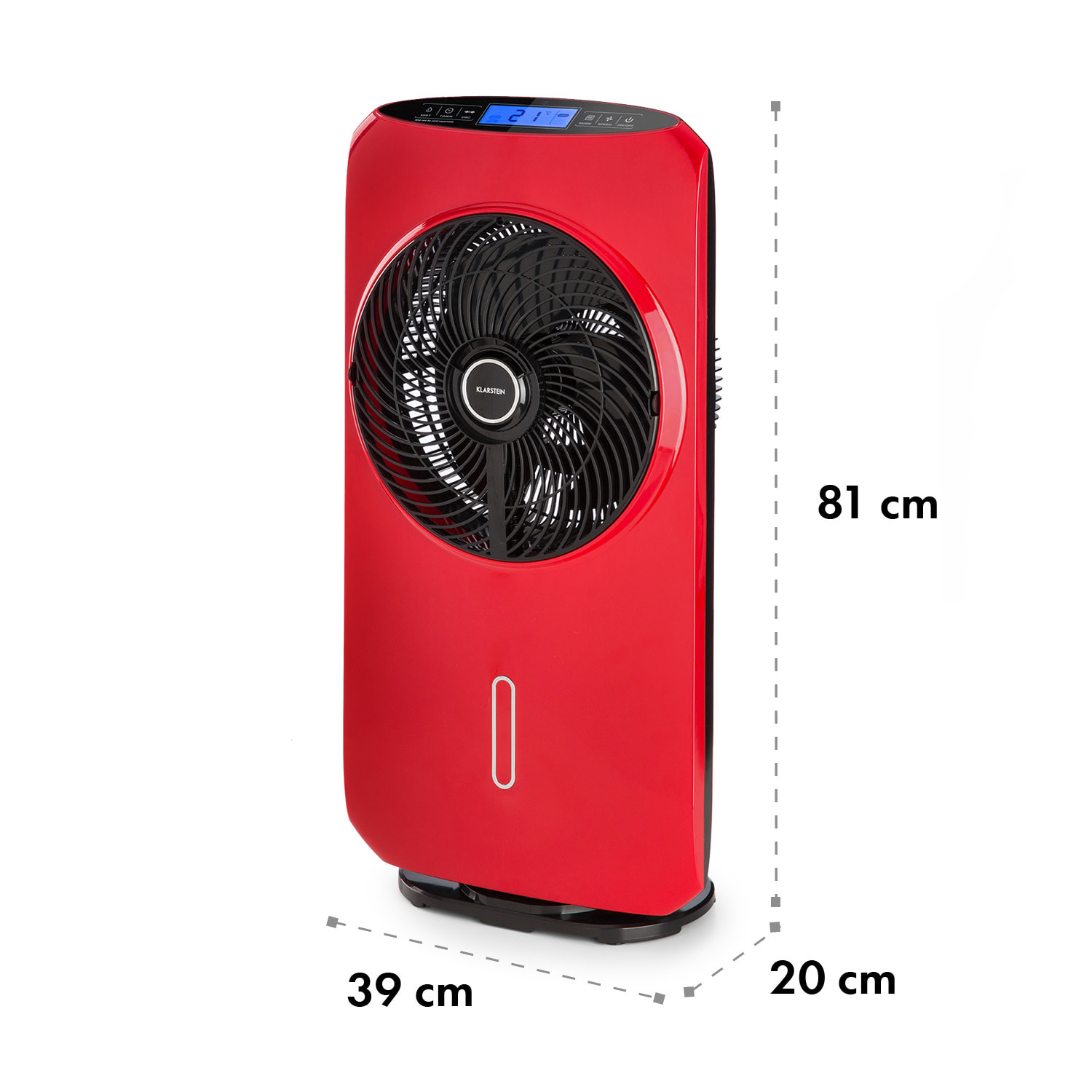 Cool Tropic staande ventilator met luchtbevochtiger 48W 2820m³/h rood Rood
