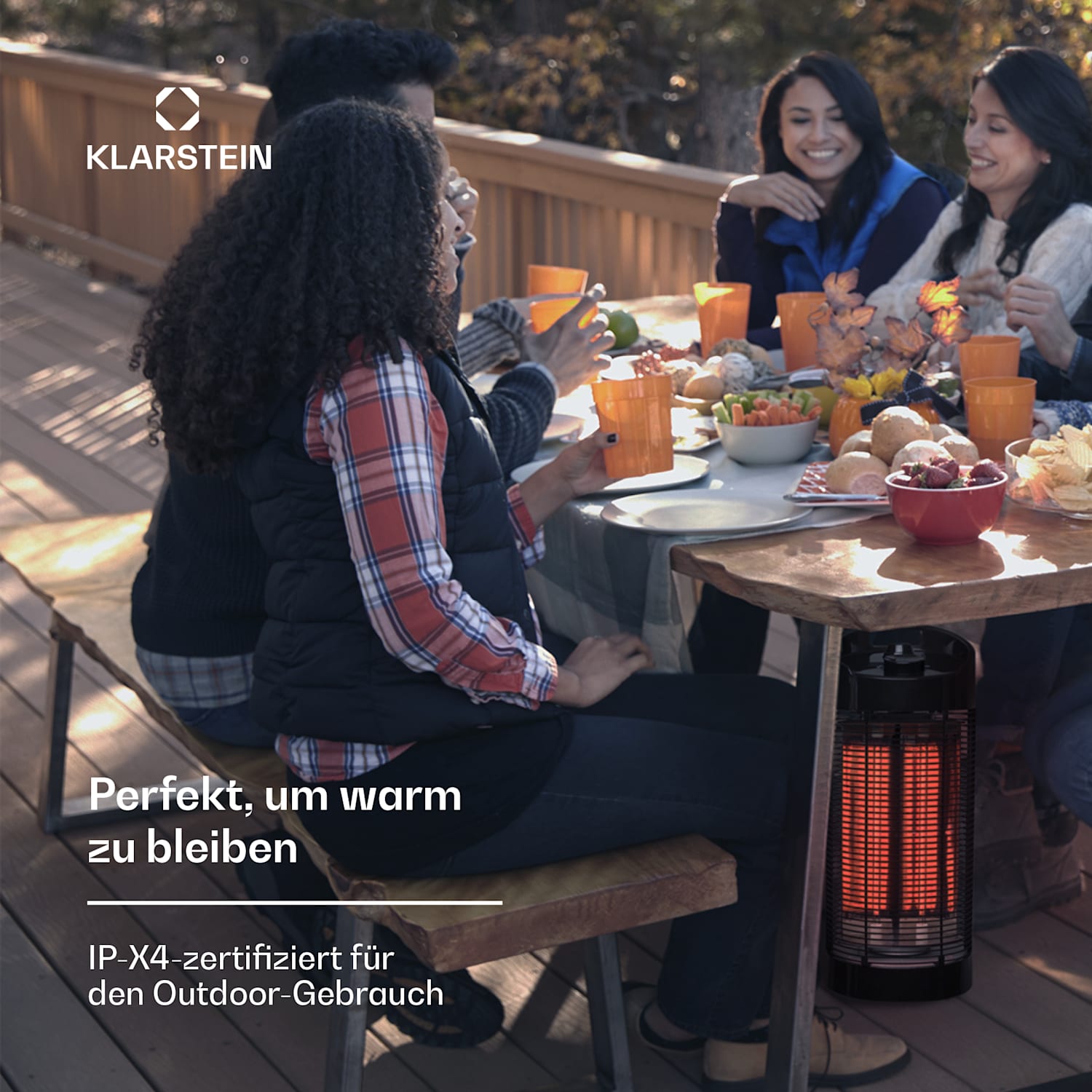 Heat Guru 360 Standheizstrahler 1200/600W 2 Stufen IPX4 Oszillation 