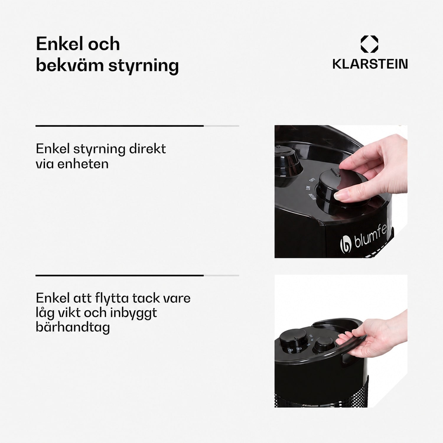 Heat Guru 360 fristående värmestrålare 1 200/600 W 2 värmenivåer IPX4 svart 56 cm