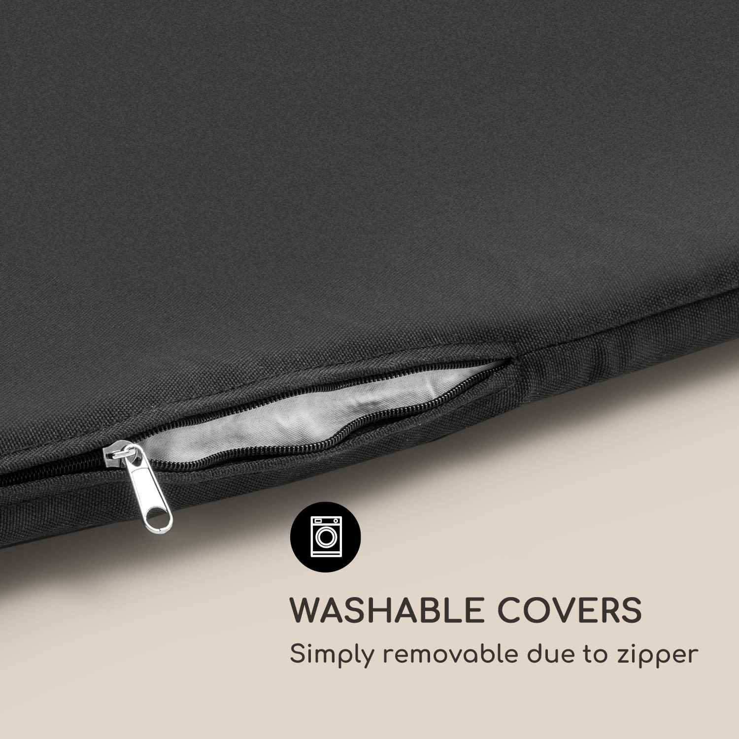 Panamera, blazina za ležalnik, poliester, polnitev iz pene, dodatek, črna barva 