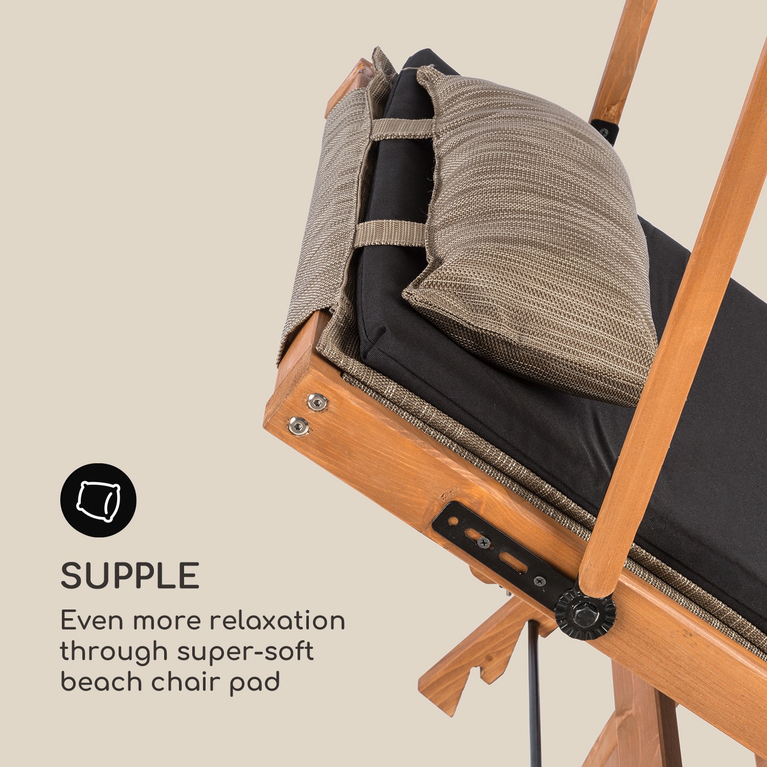 Panamera, blazina za ležalnik, poliester, polnitev iz pene, dodatek, črna barva 