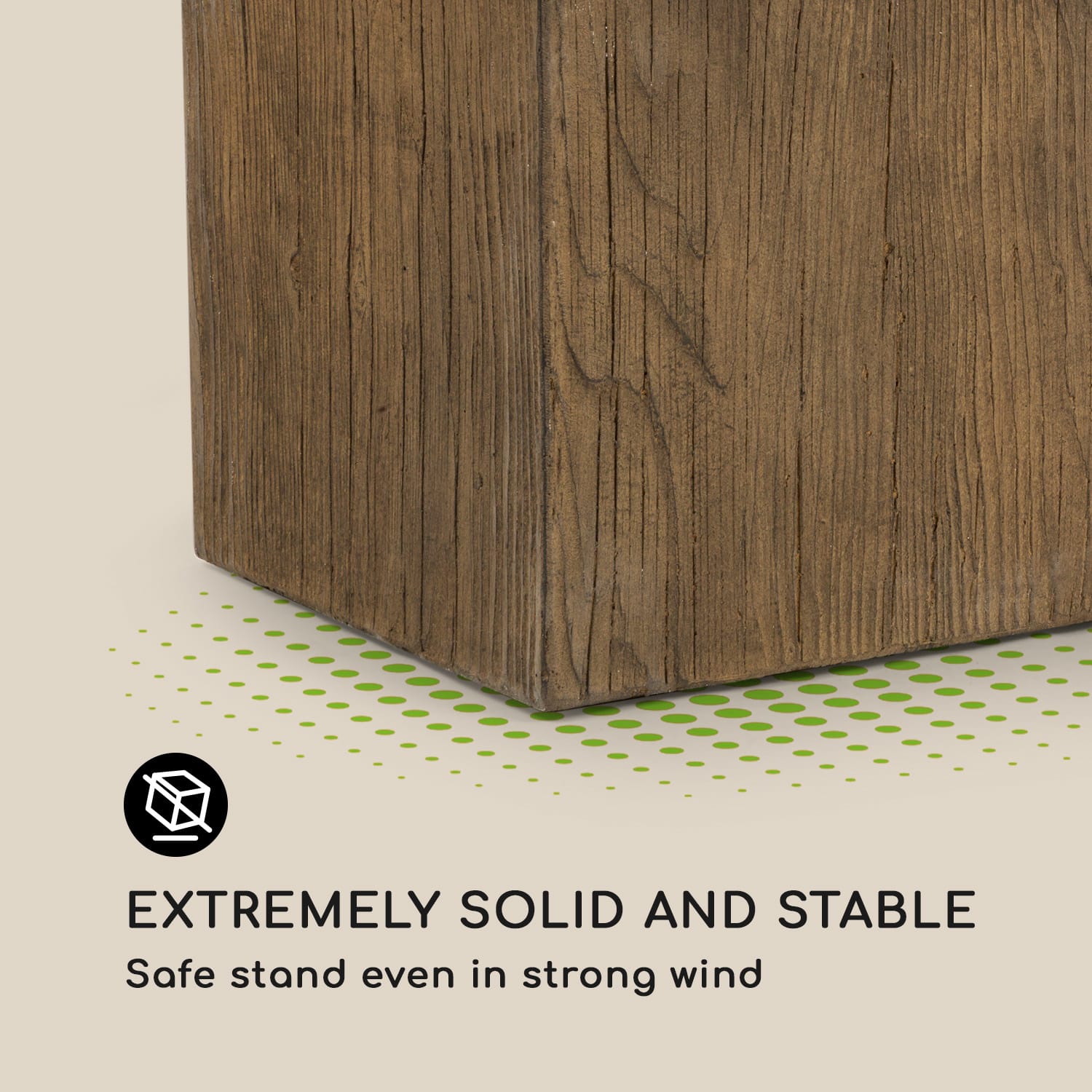 Timberflor,kaspó, 80 x 40 x 40 cm, üveggyapot, kintre és bentre, barna 80 x 40 x 40 cm