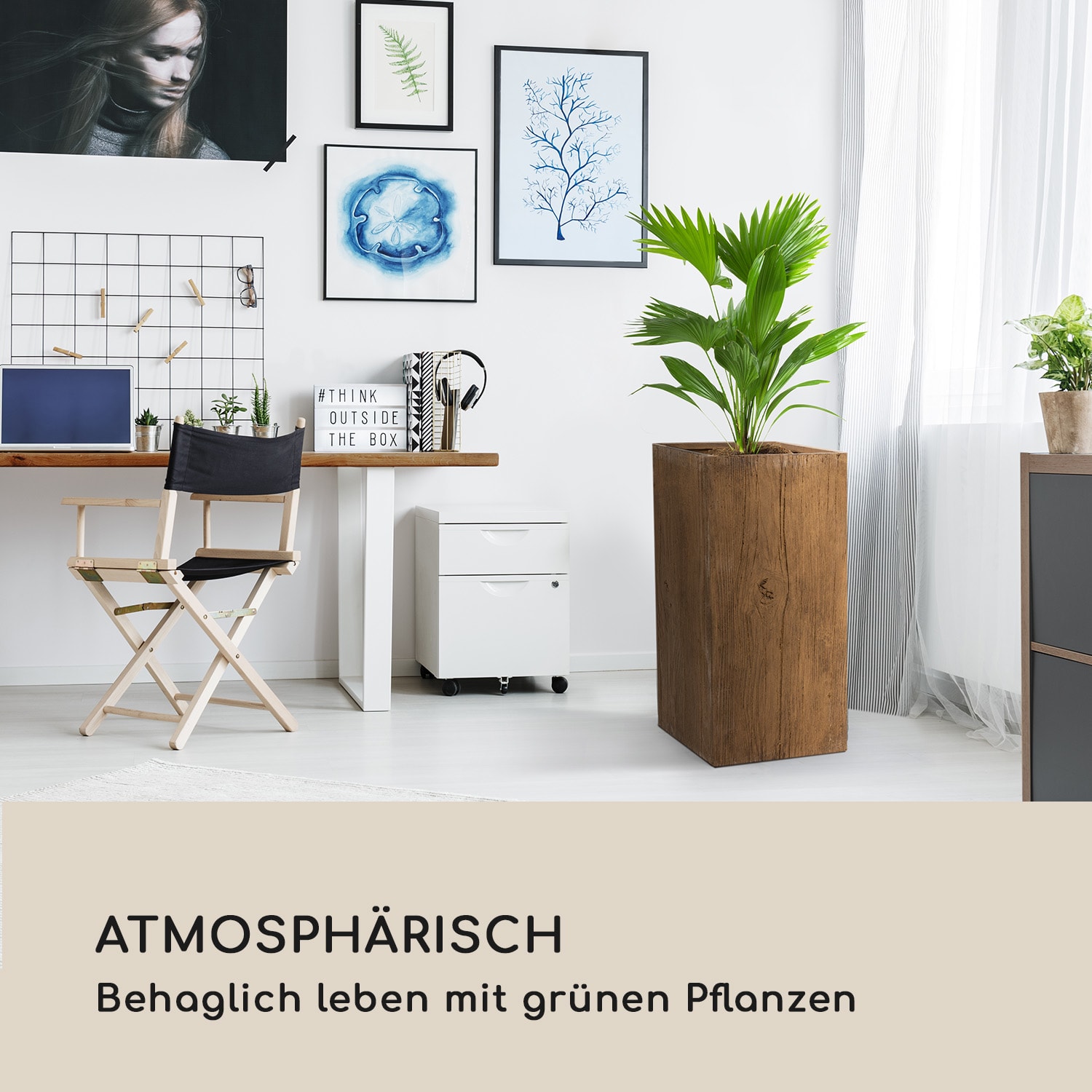 Timberflor Bac à fleurs 40 x 80 x 40 cm fibre de verre - marron 