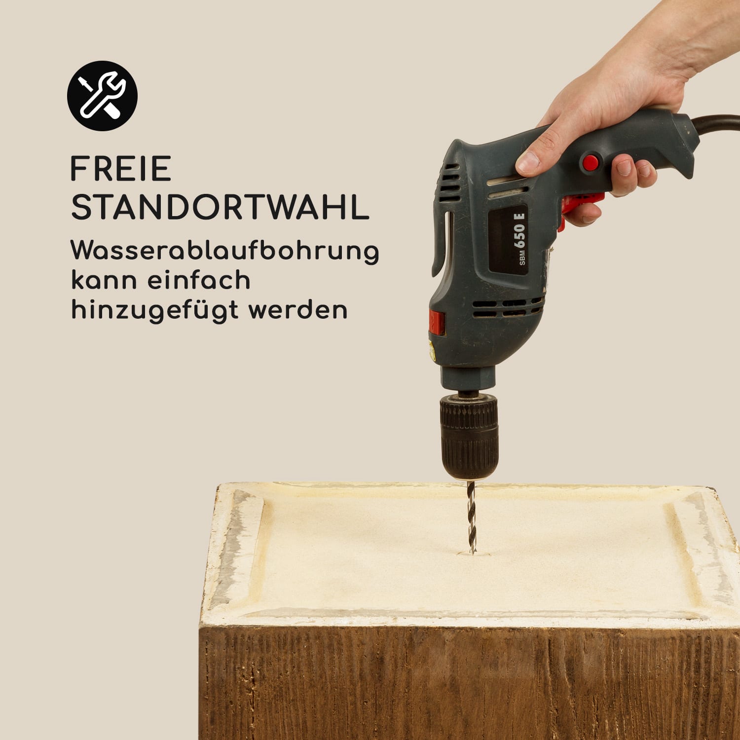 Timberflor Bac à fleurs 40 x 80 x 40 cm fibre de verre - marron 