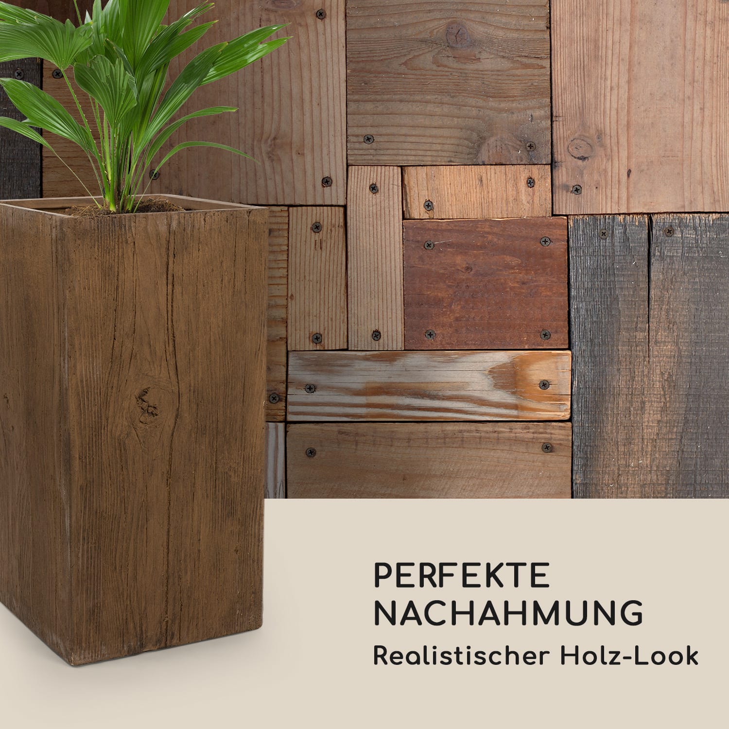 Timberflor Bac à fleurs 40 x 80 x 40 cm fibre de verre - marron 