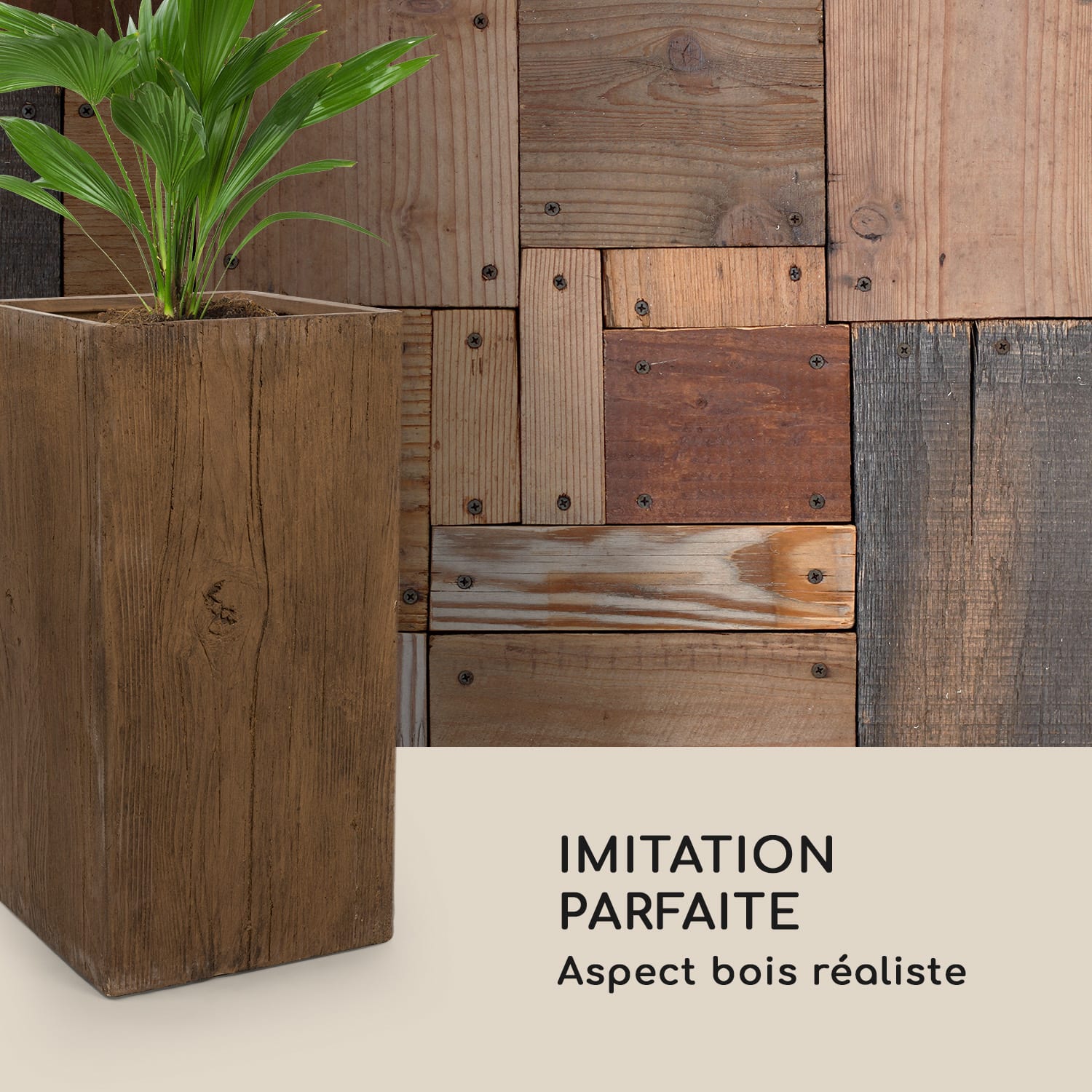 Timberflor bloempot 40 x 80 x 40 cm GVK in-/outdoor bruin