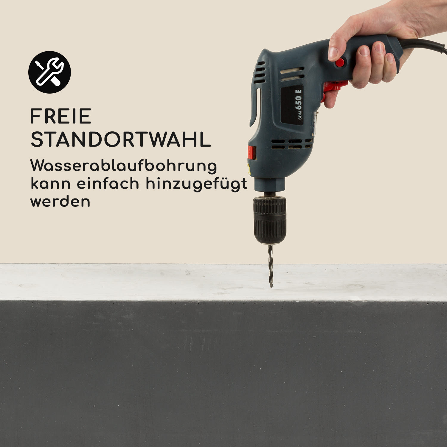 Solidflor Pflanztopf 75 x 20 x 20 cm Fiberglas In-/Outdoor dunkelgrau 