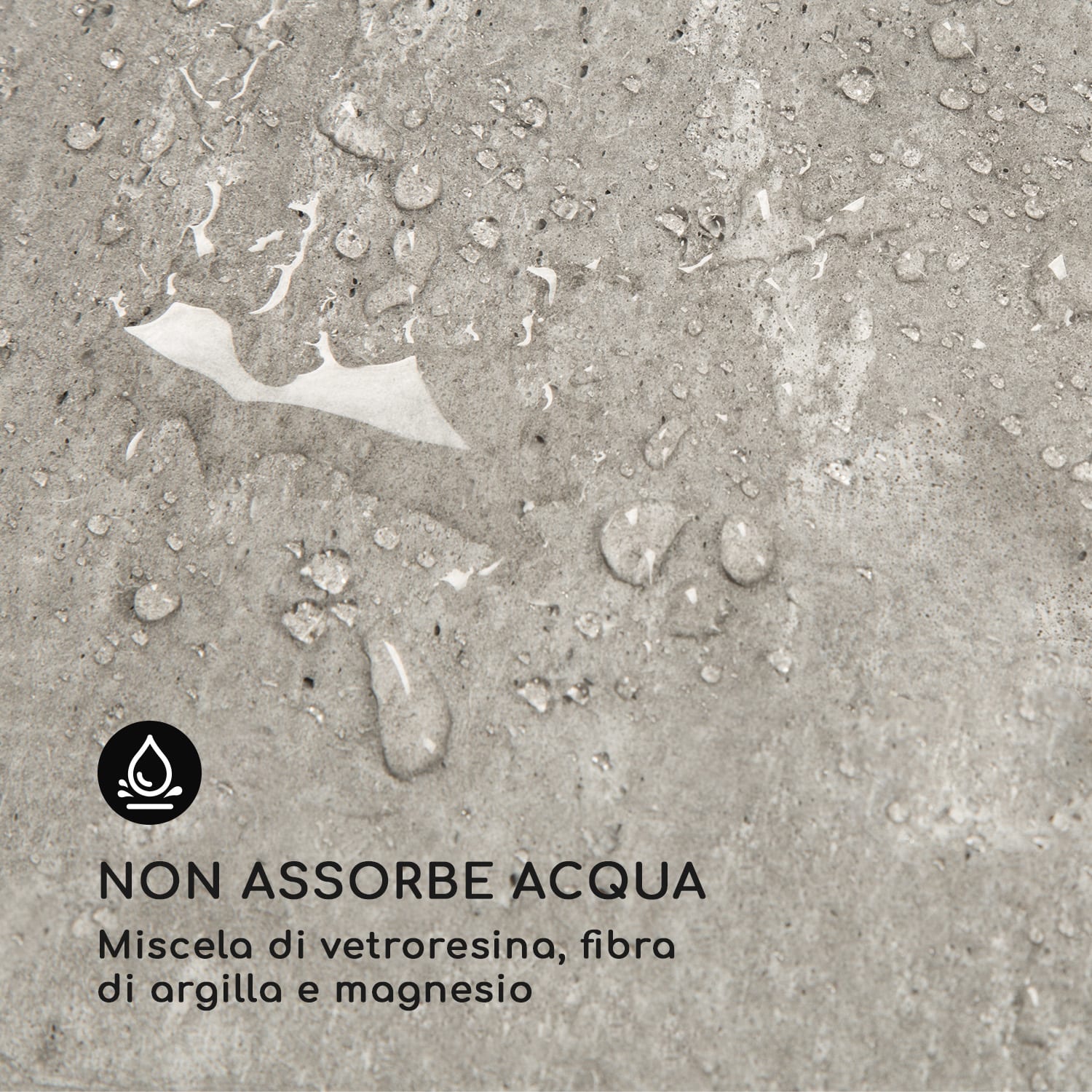 Airflor Vaso 45 x 100 x 27 cm Vetroresina In-/Outdoor grigio chiaro Grigio chiaro