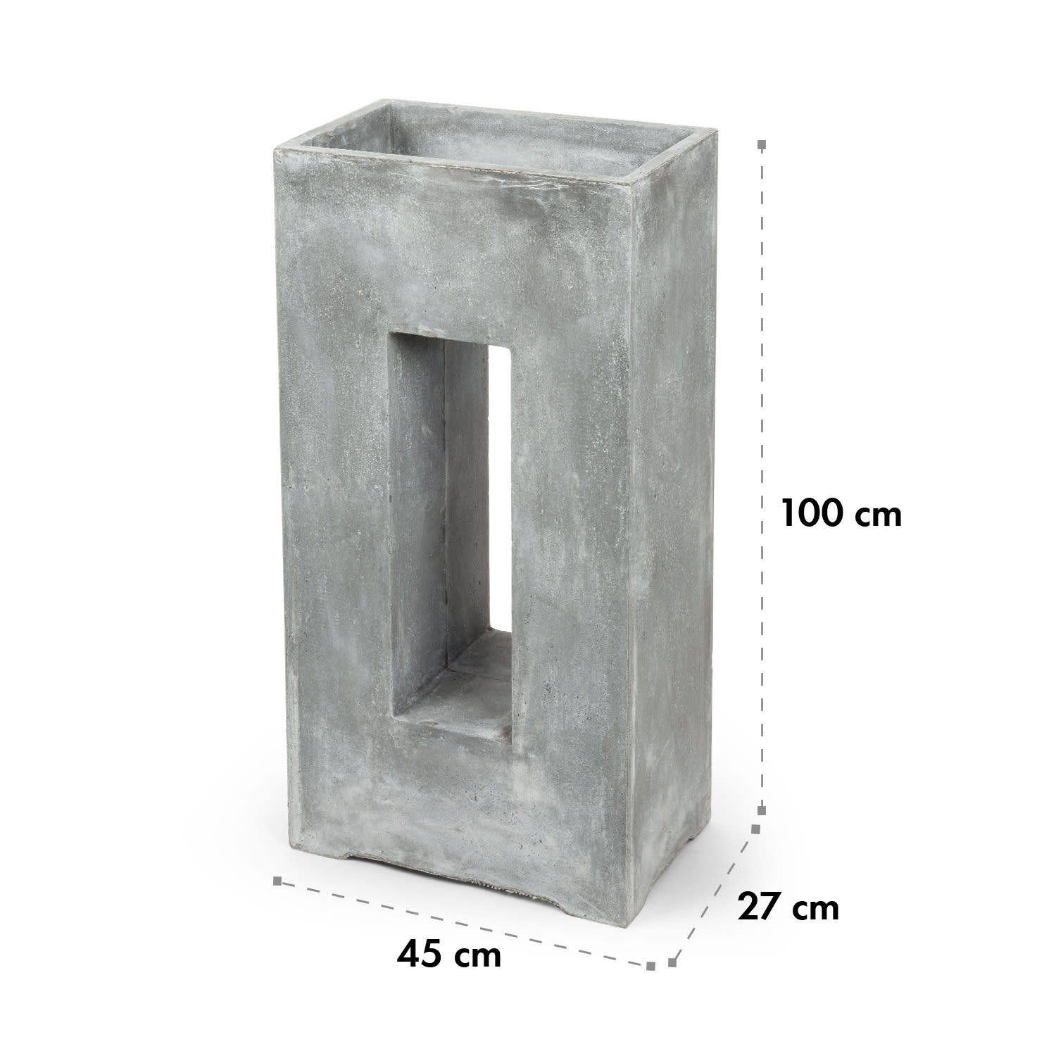 Airflor, kvetináč, 45 x 100 x 27 cm, sklolaminát, do interiéru aj exteriéru, svetlosivý Svetlosivý cement