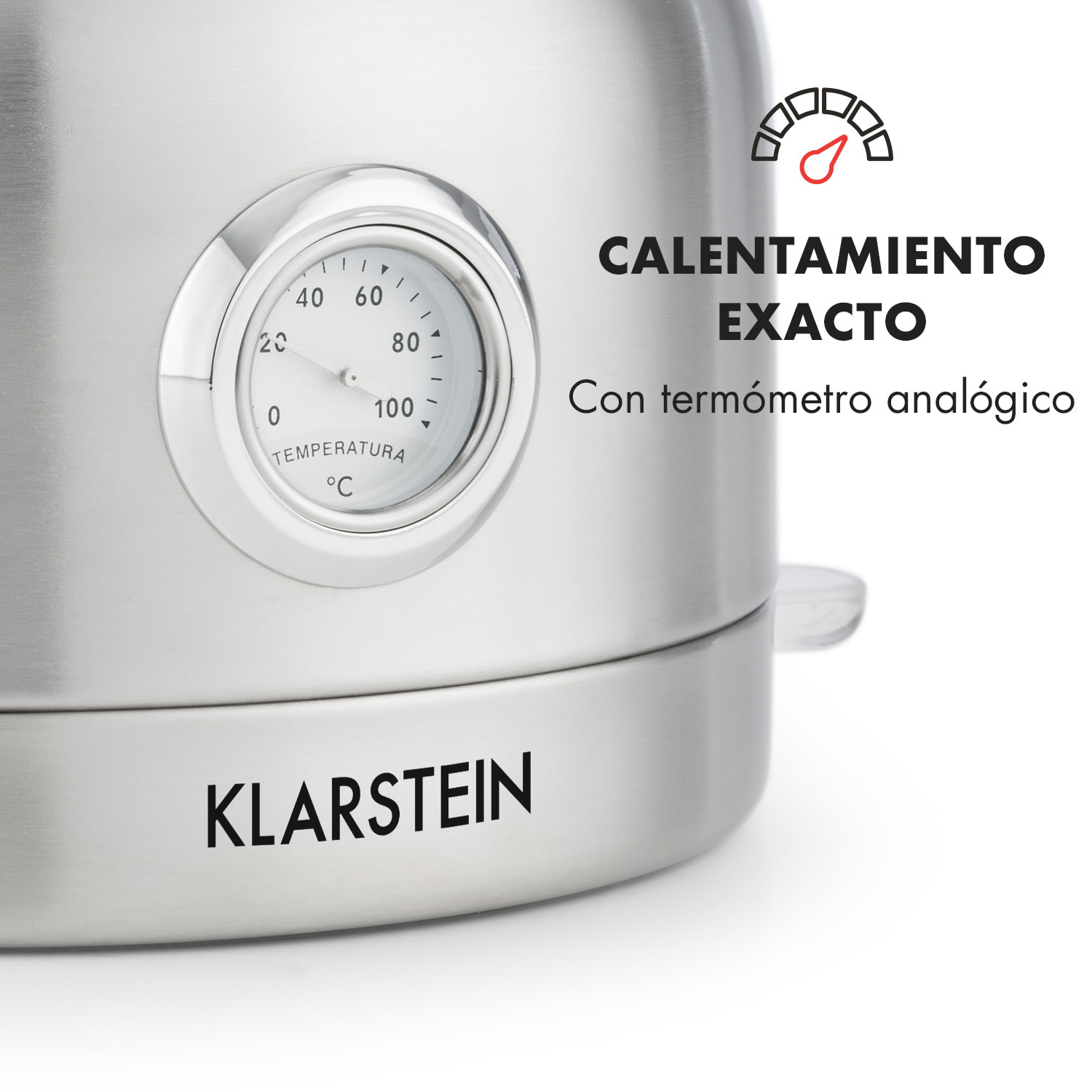 Carlina Hervidor de agua retro 1,7l 1850-2200W Tetera Acero inoxidable 