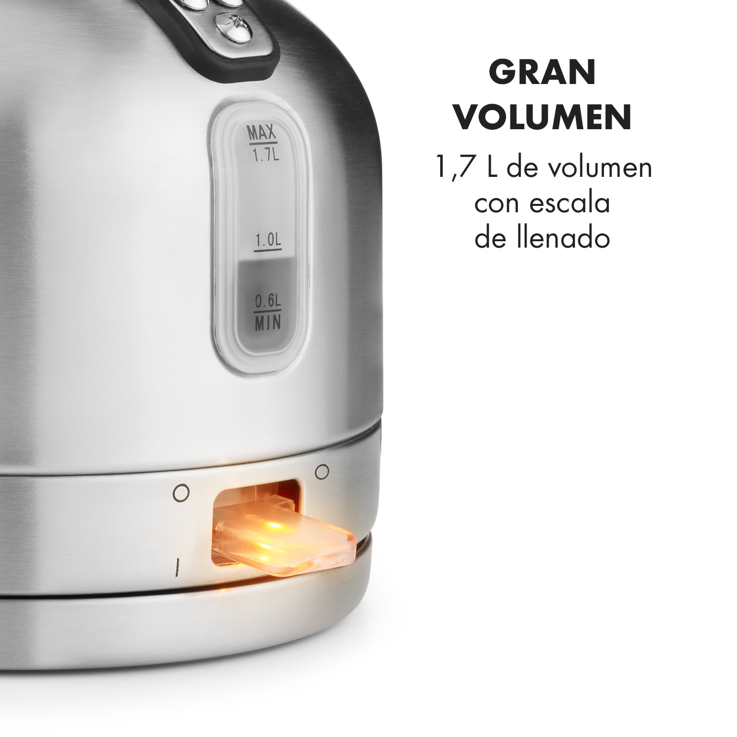 Carlina Hervidor de agua retro 1,7l 1850-2200W Tetera Acero inoxidable 
