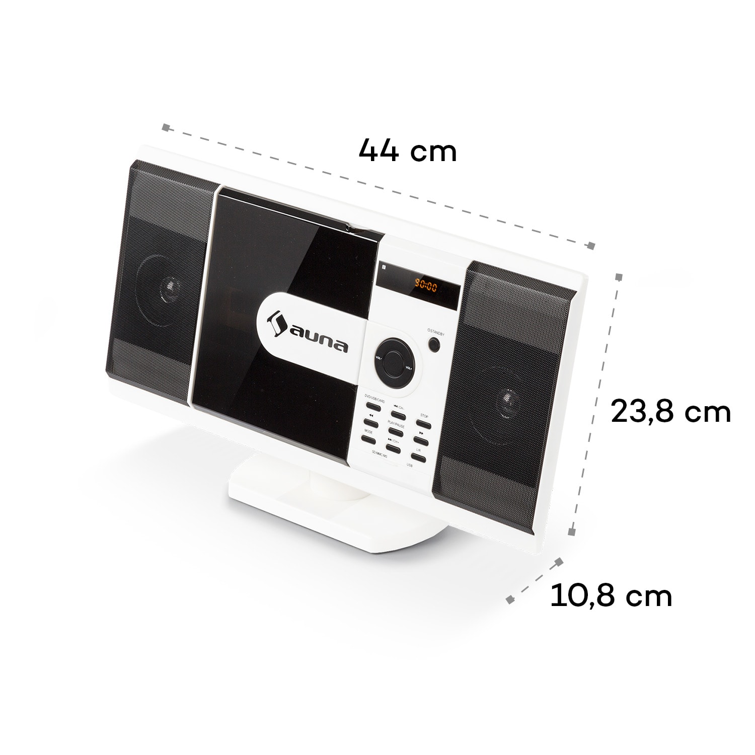 MCD-82 BT verticale stereo-installatie DVD/CD bluetooth USB/SD FM HDMI wit 