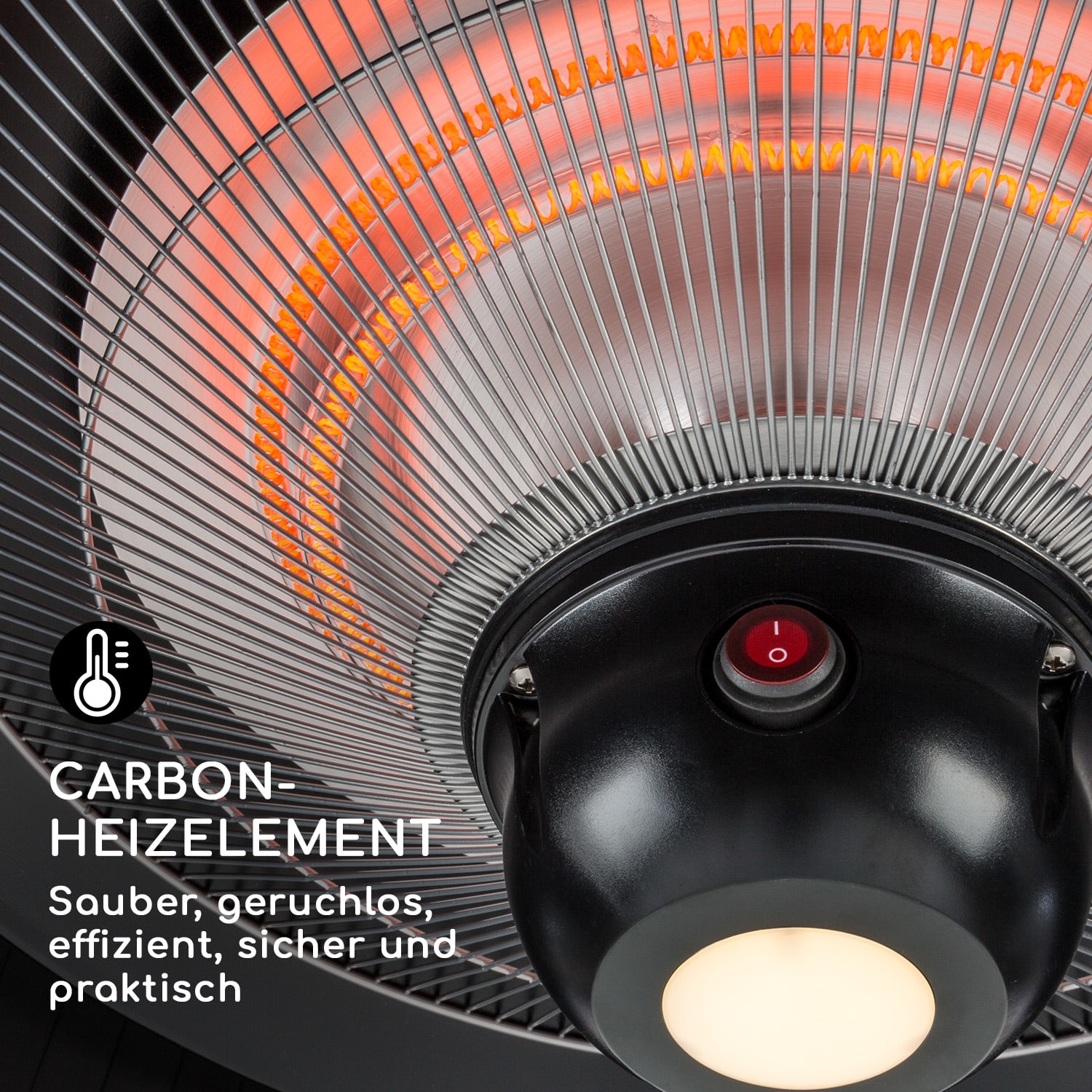Venice Heat Terrassenheizstrahler 800/1000/1800W Fernbedienung schwarz Schwarz