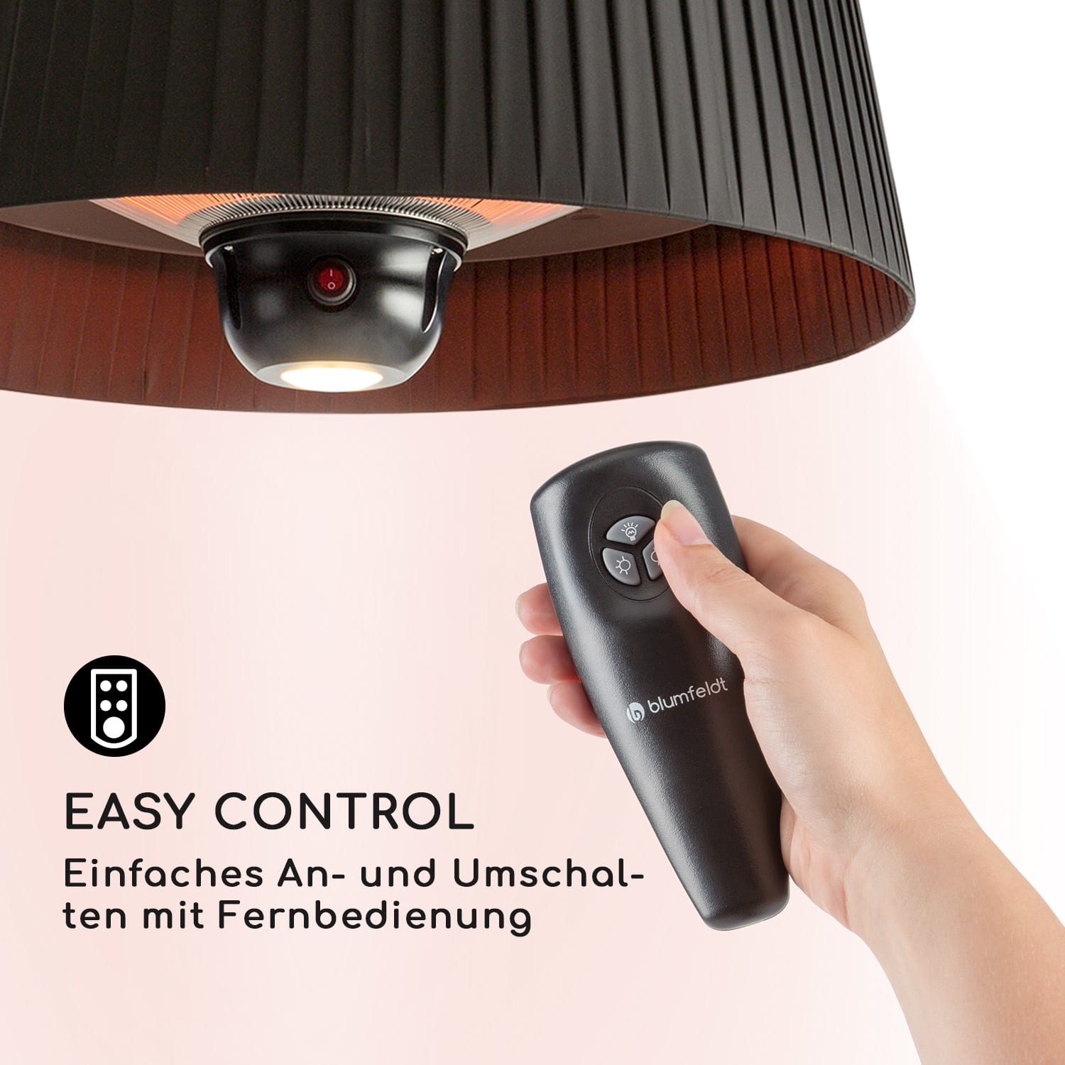Venice Heat Terrassenheizstrahler 800/1000/1800W Fernbedienung schwarz Schwarz