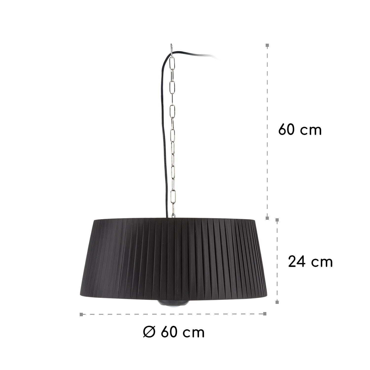 Venice Heat, infračervený ohřívač, terasový, 800/1000/1800 W, dálkový ovladač, černý Černá