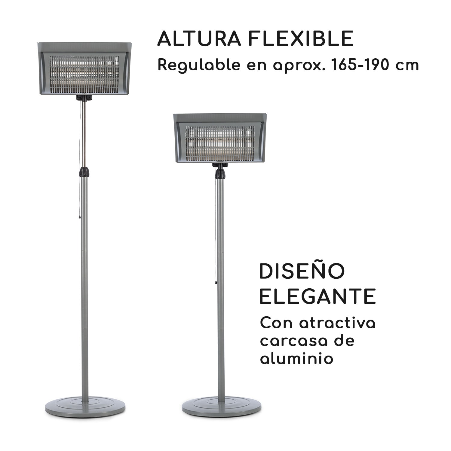 Heat Guard Focus Estufa de infrarrojos Calefactor de terraza ComfortHeat 1000/2000W Gris 