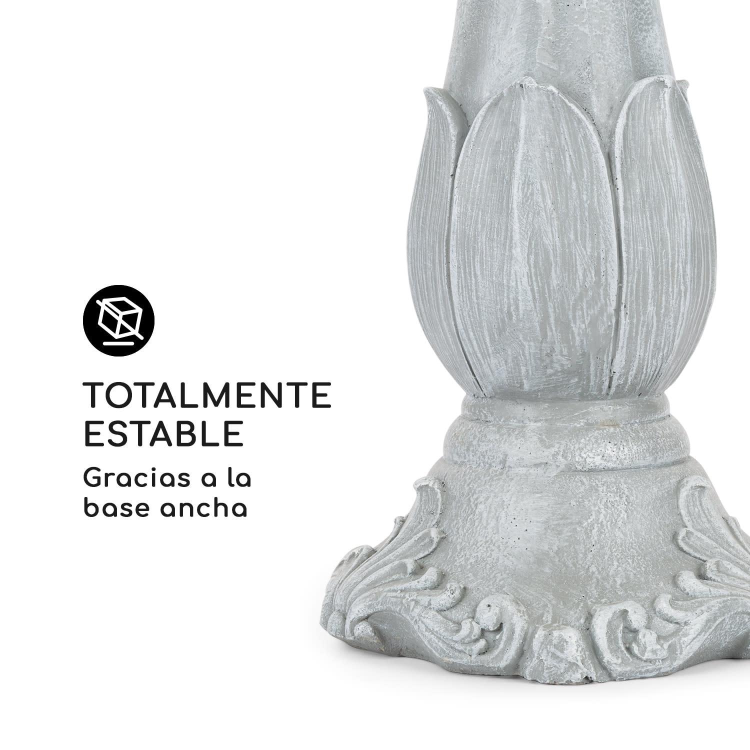Floreal Fuente de jardín Poliresina 6 W Diseño romántico Aspecto de piedra 