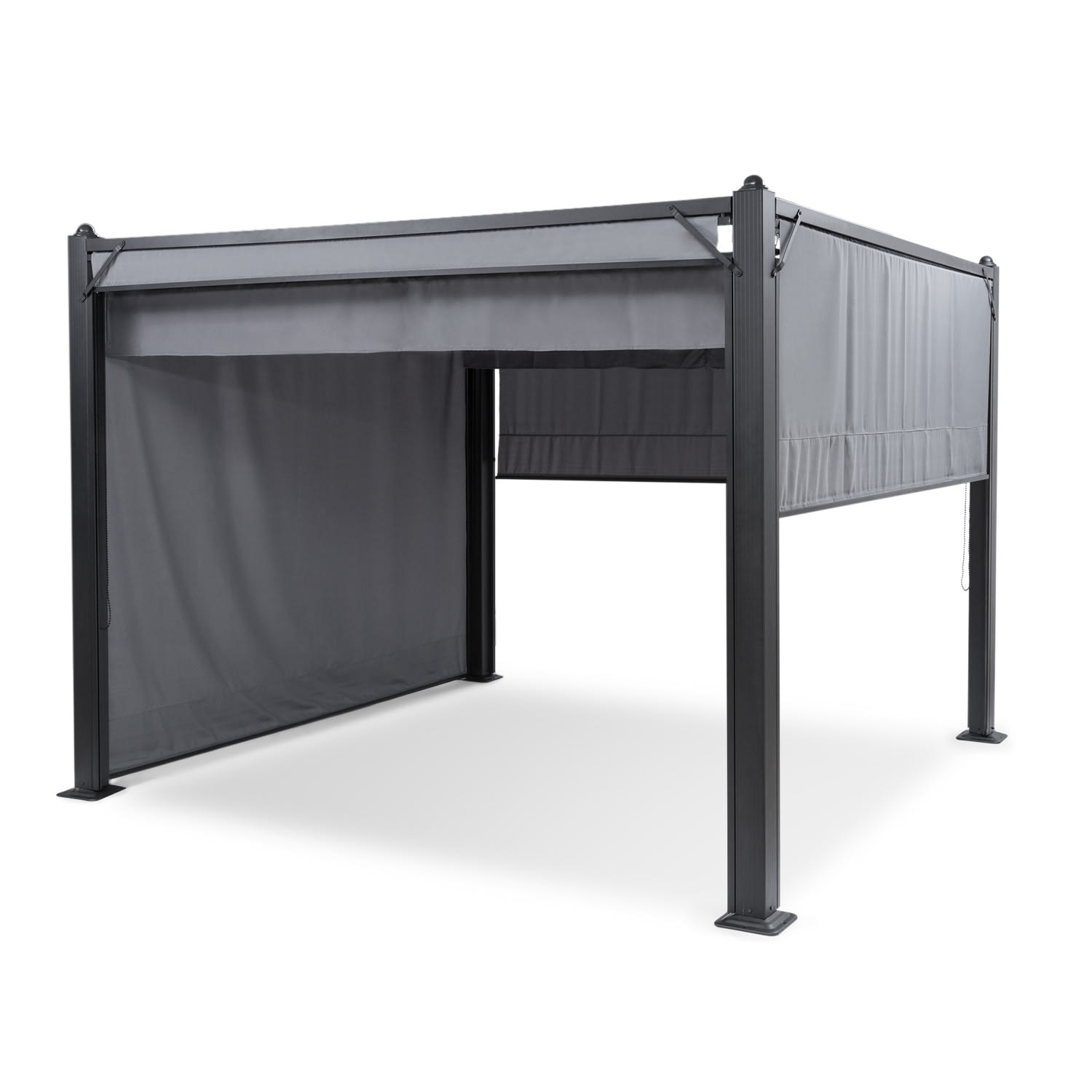 Pantheon Cortina, altana ogrodowa, zadaszenie, pawilon, 3 x 3 m, 4 rolety 3 x 3 m | Antracyt | Ciemnoszary
