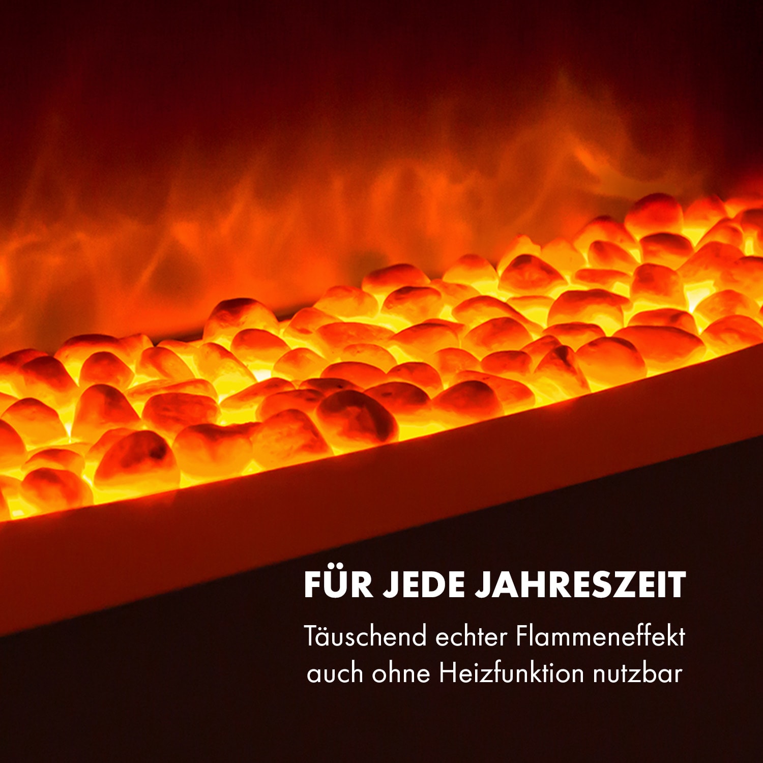 Albertville Elektrischer Kamin 1000/2000W InstaFire Fernbedienung weiß 