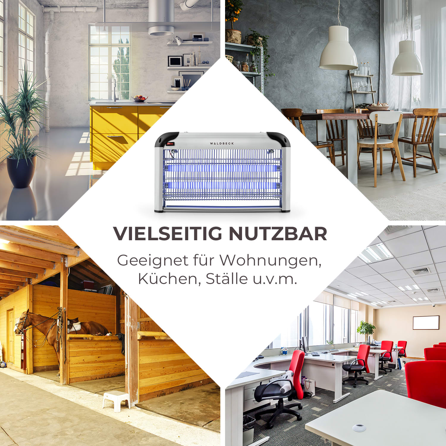 Mosquito Ex 5000 Insektenvernichter 38W UV-Licht 150m² silber 