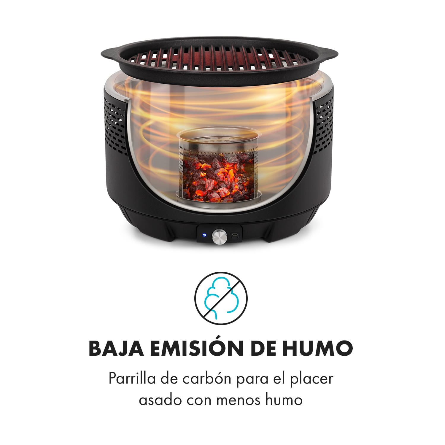 Micro-Q 3131 Barbacoa de carbón Redonda 31 cm de diámetro Rejilla Negro 