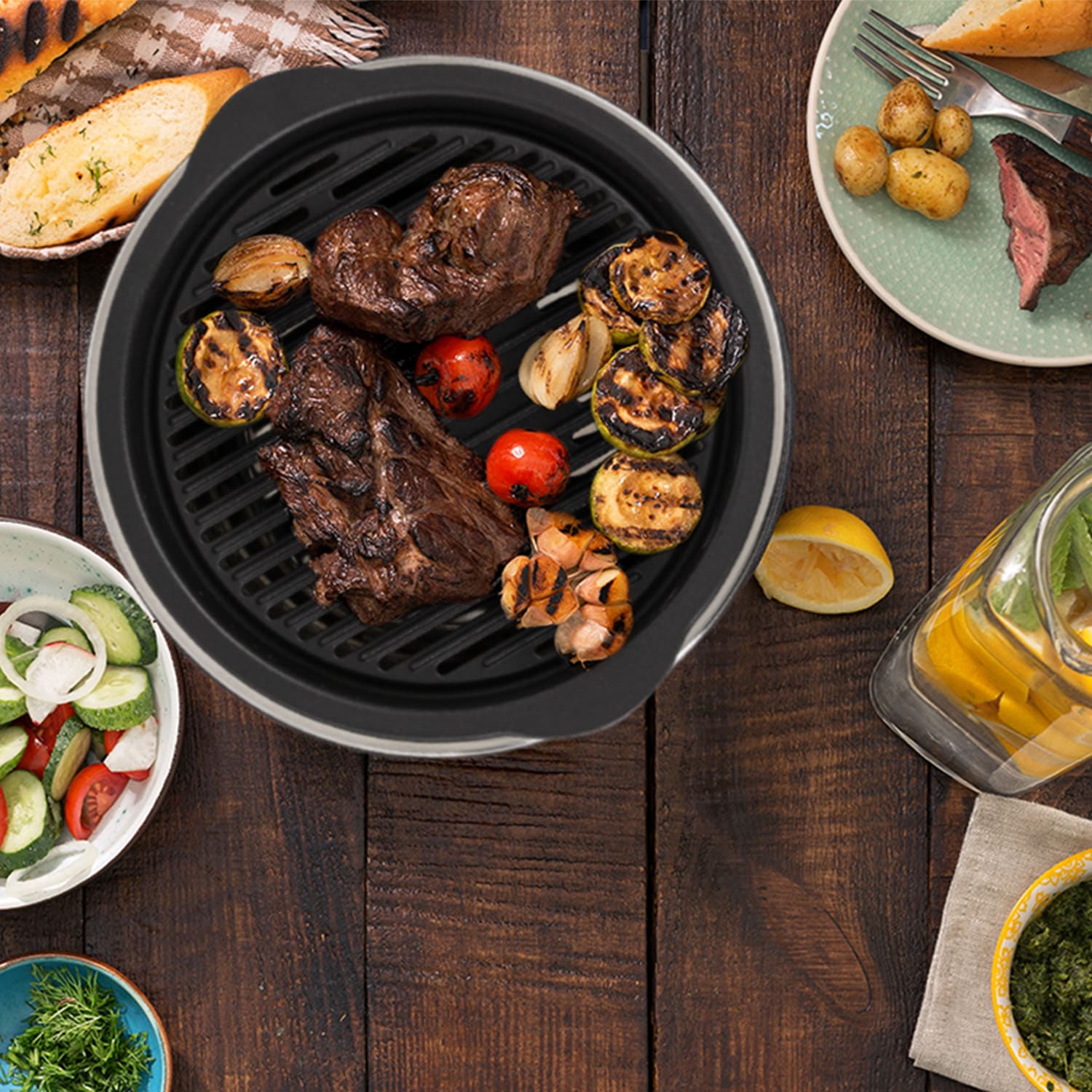 Micro-Q 3131 Barbacoa de carbón Redonda 31 cm de diámetro Rejilla Negro 