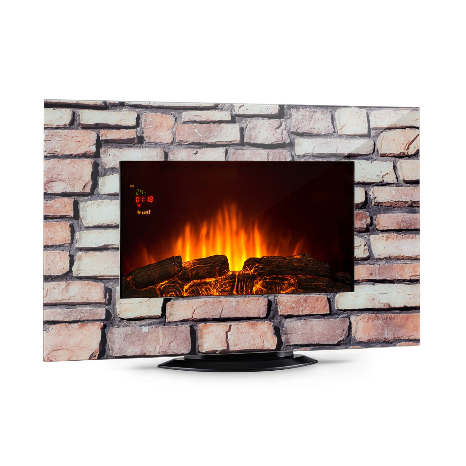 Colmar Cheminée électrique verre 2000W 7 couleurs LED Télécommande 