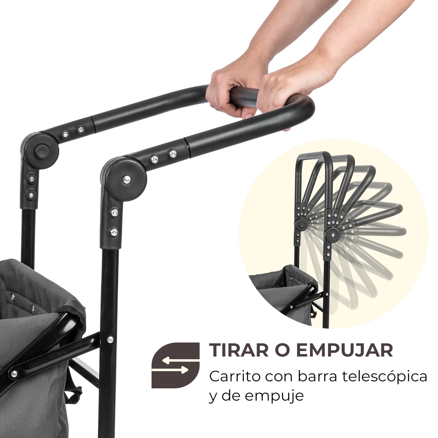 Easy Rider  Carrito de transporte  hasta 70kg mango extensible plegable gris Gris Oscuro