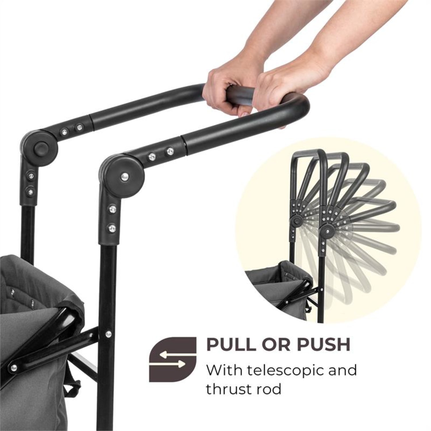 Easy Rider, prikolica, do 70 kg, teleskopska šipka, sklopiva, siva Tamno siva