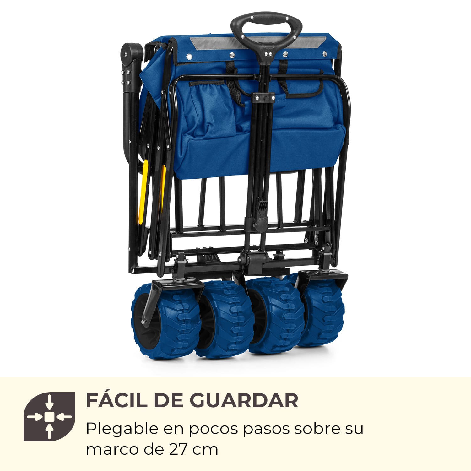 Easy Rider Carrito de mano hasta 70 kg Barra telescópica Plegable Azul Azul Marino