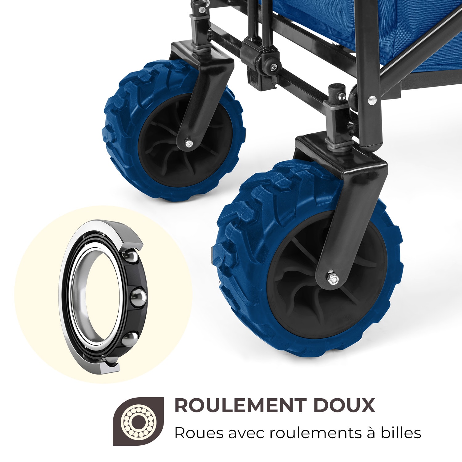 Easy Rider bolderkar max.70 kg telescopische stang inklapbaar blauw 