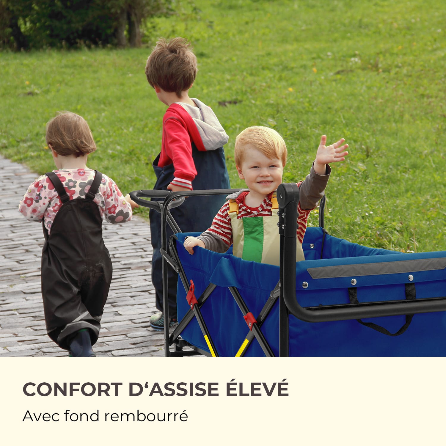 Easy Rider bolderkar max.70 kg telescopische stang inklapbaar blauw 