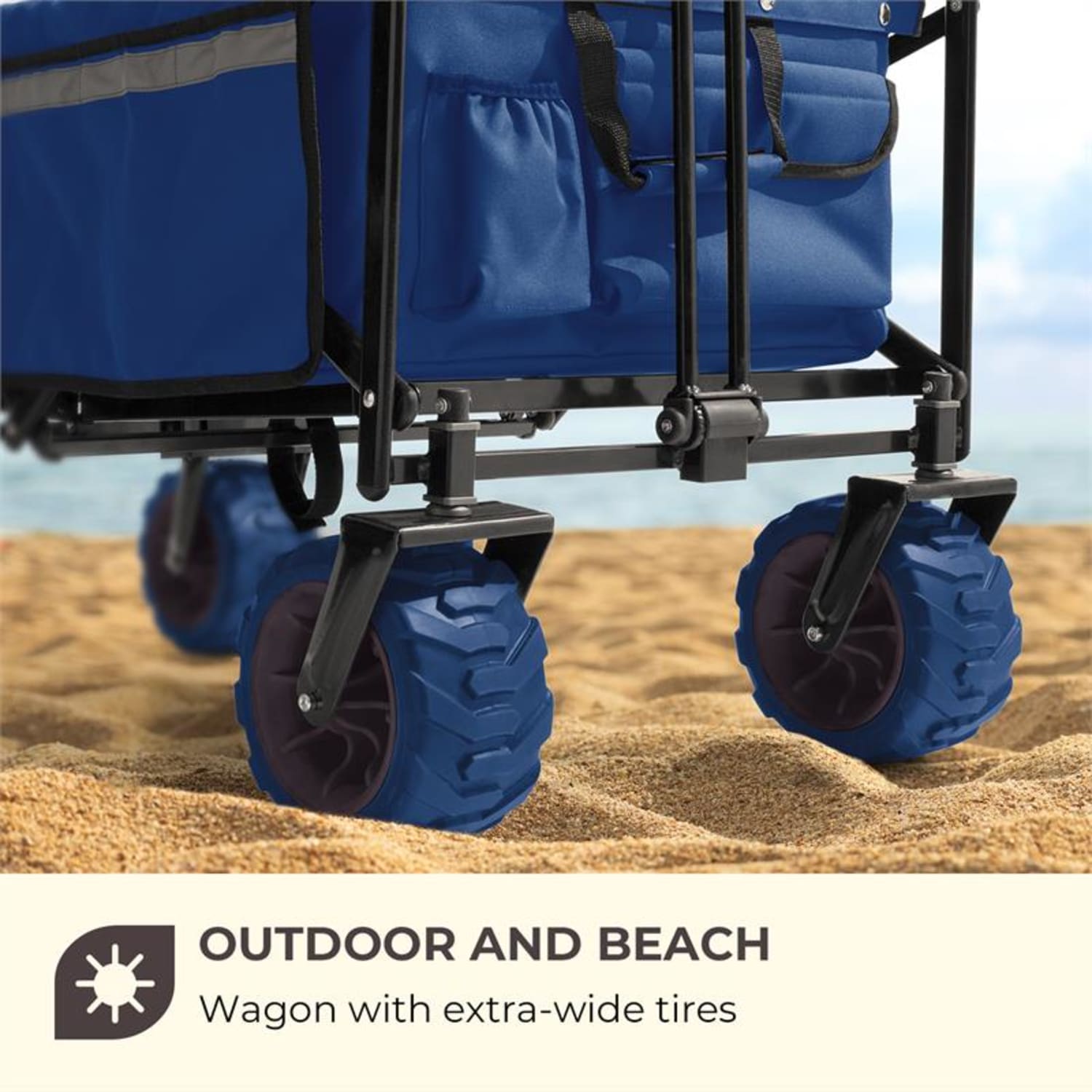 Easy Rider, húzható kocsi, 70 kg-ig, teleszkópos rúd, összecsukható, kék Kék óceán