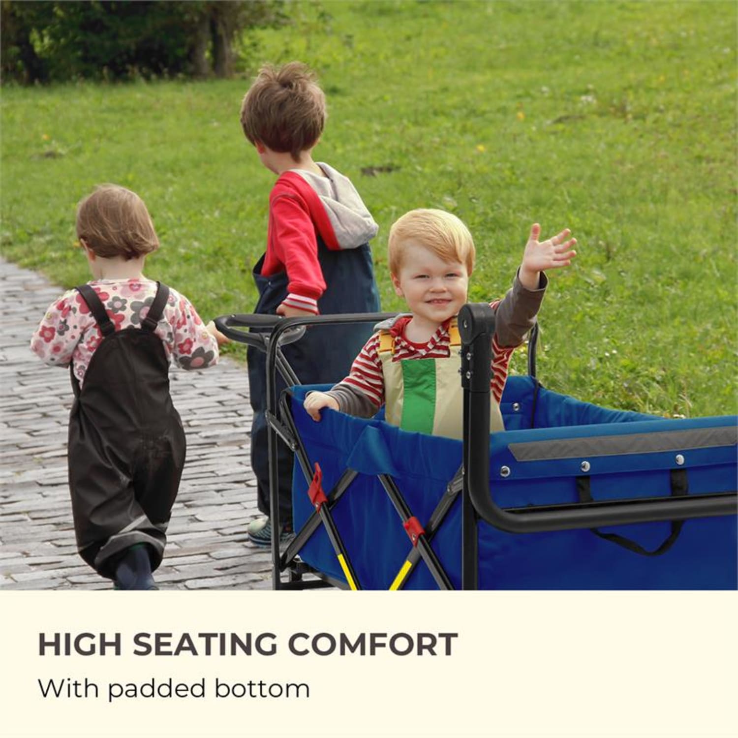 Easy Rider, húzható kocsi, 70 kg-ig, teleszkópos rúd, összecsukható, kék Kék óceán